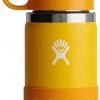 Hydro Flask Wide Mouth Bottle with Straw Lid and Boot 355ml Kids, orange