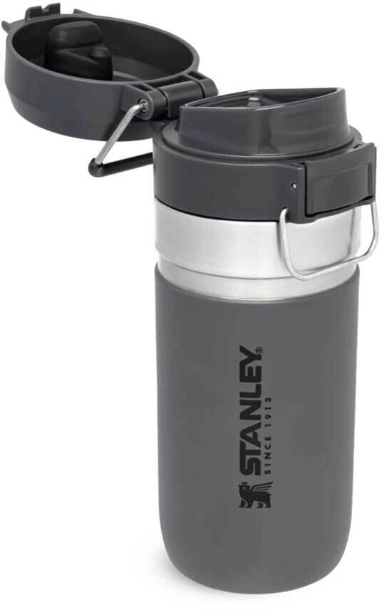 Stanley Quick Flip Water Bottle 470ml, Bleu pétrole/argent 2 Stanley Quick Flip Water Bottle 470ml, Bleu pétrole/argent – Image 2